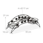 Suport flori, design antic, pentru 3 ghivece, negru, 21 x 55 x 19 cm - imagine 4