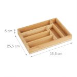 Suport tacamuri din bambus, Relaxdays, natur, 5 x 25.5 x 35.5 cm - imagine 4