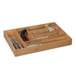 Suport tacamuri Relaxdays, din bambus, natur, 5 x 30.5 x 43 cm