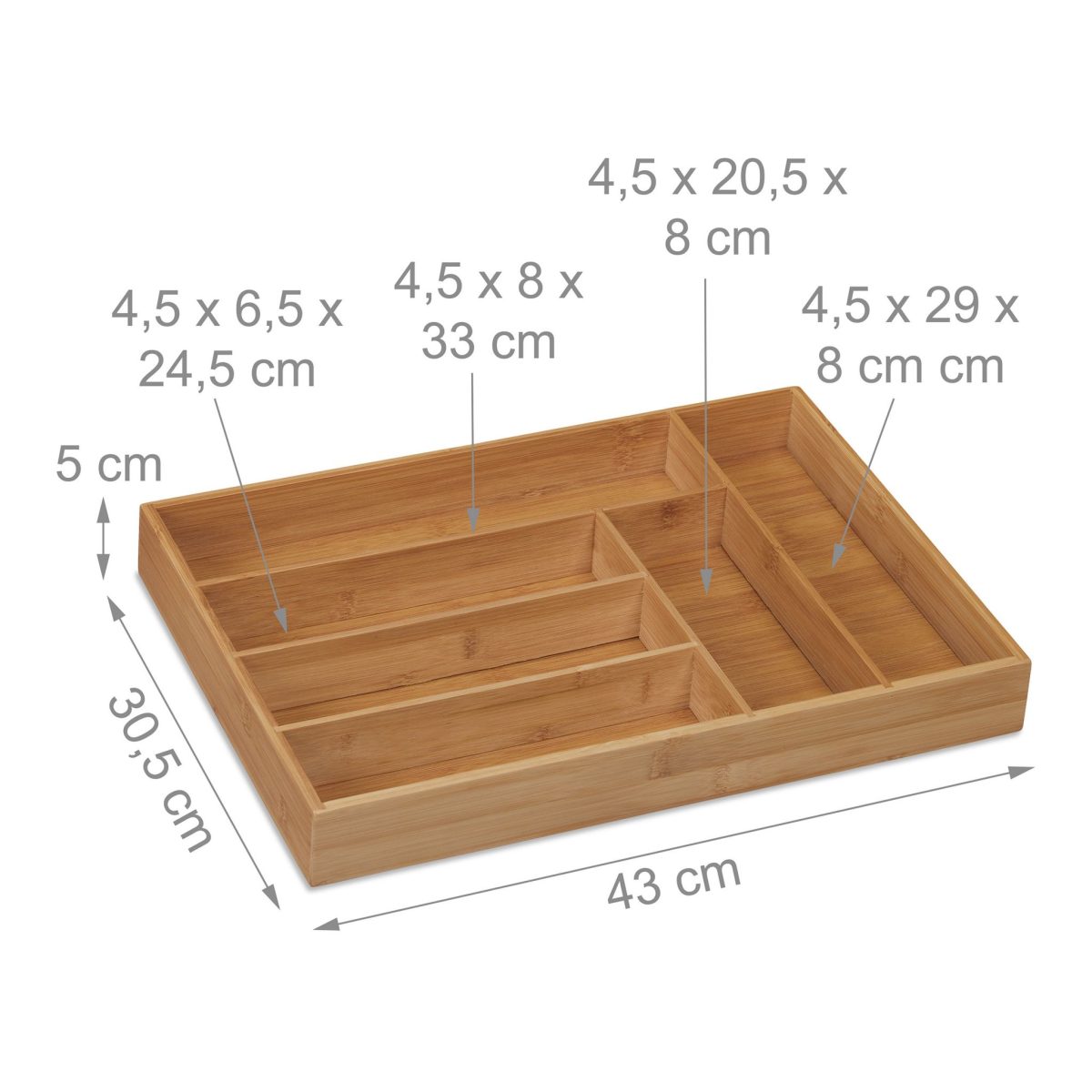 Suport tacamuri Relaxdays, din bambus, natur, 5 x 30.5 x 43 cm - imagine 4
