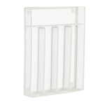 Suport tacamuri Relaxdays, din metal, 5 compartimente, alb, 5.5 x 23.5 x 32 cm - imagine 9