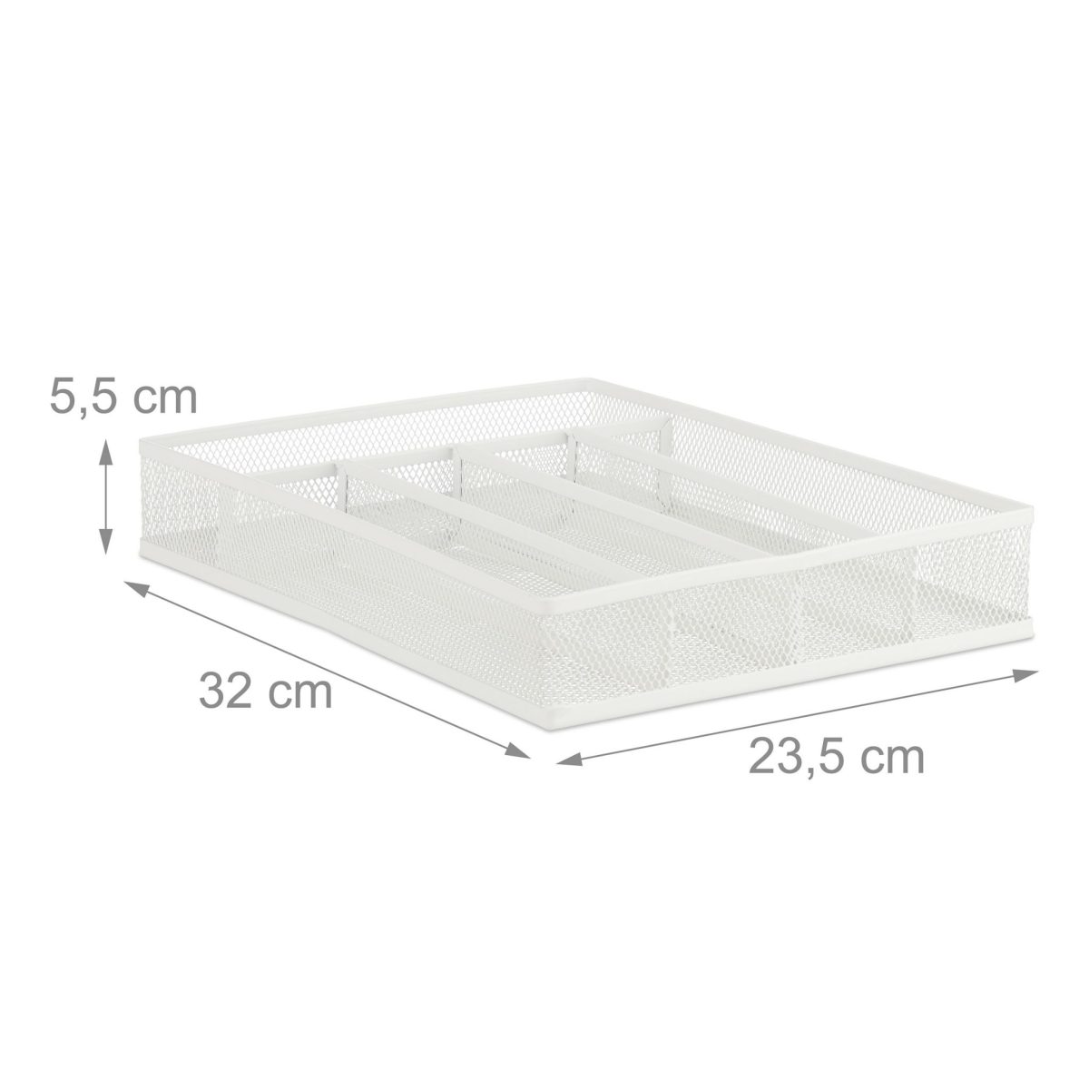 Suport tacamuri Relaxdays, din metal, 5 compartimente, alb, 5.5 x 23.5 x 32 cm - imagine 4