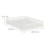 Suport tacamuri Relaxdays, din metal, 5 compartimente, alb, 5.5 x 23.5 x 32 cm - imagine 4