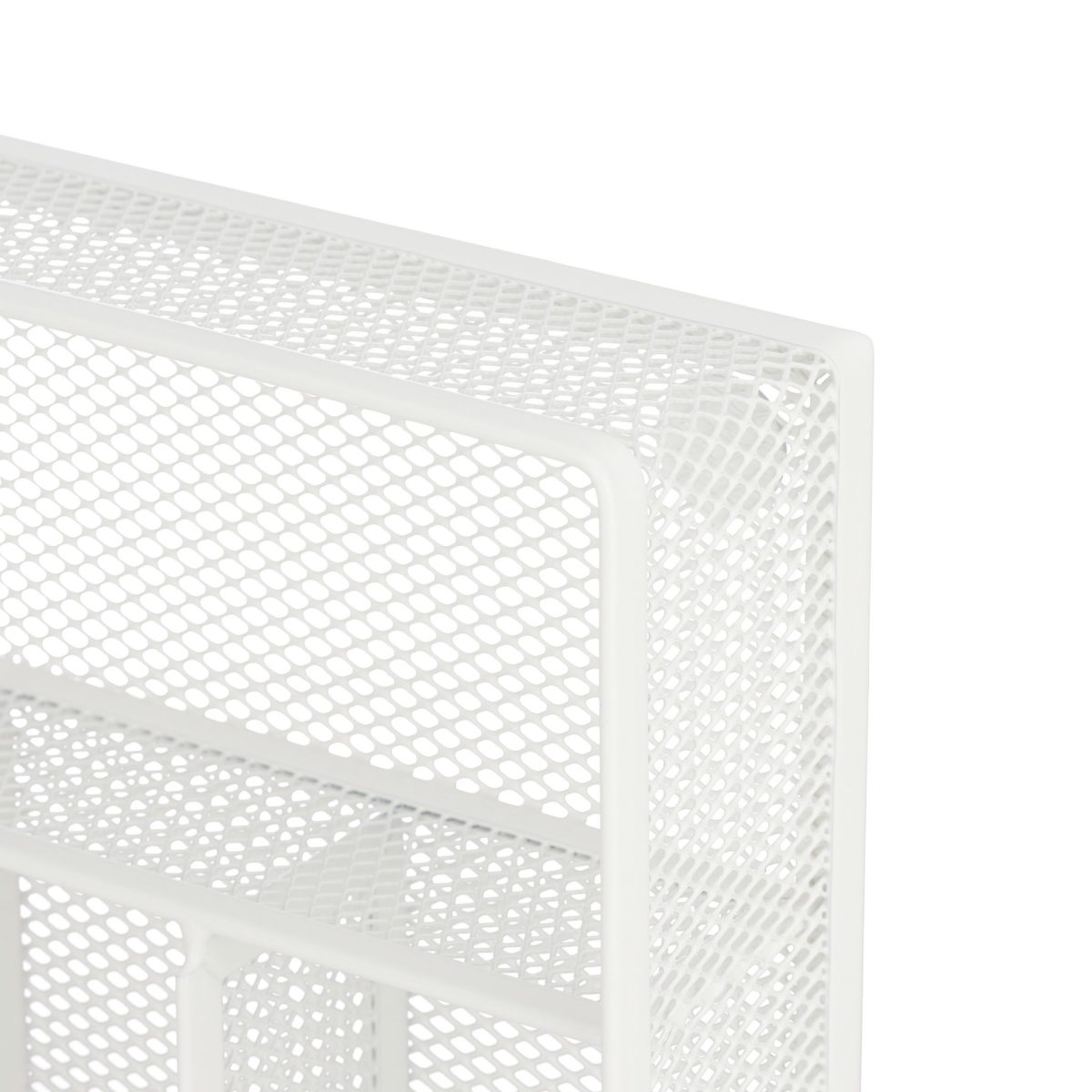 Suport tacamuri Relaxdays, din metal, 5 compartimente, alb, 5.5 x 23.5 x 32 cm - imagine 7
