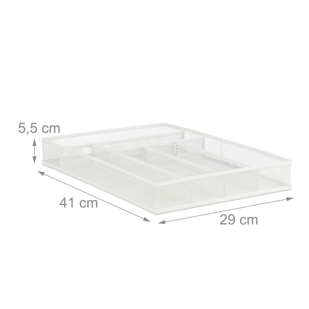 Suport tacamuri Relaxdays, din metal, 6 compartimente, alb, 5.5 x 29 x 41 cm - imagine 3