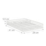 Suport tacamuri Relaxdays, din metal, 6 compartimente, alb, 5.5 x 29 x 41 cm - imagine 3
