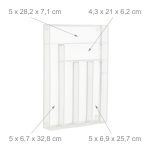 Suport tacamuri Relaxdays, din metal, 6 compartimente, alb, 5.5 x 29 x 41 cm - imagine 5