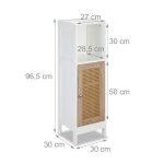 Dulap baie, 3 rafturi de depozitare, din MDF, 96,5 x 30 x 30 cm, maro/alb - imagine 4