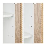 Dulap baie, 3 rafturi de depozitare, din MDF, 96,5 x 30 x 30 cm, maro/alb - imagine 6