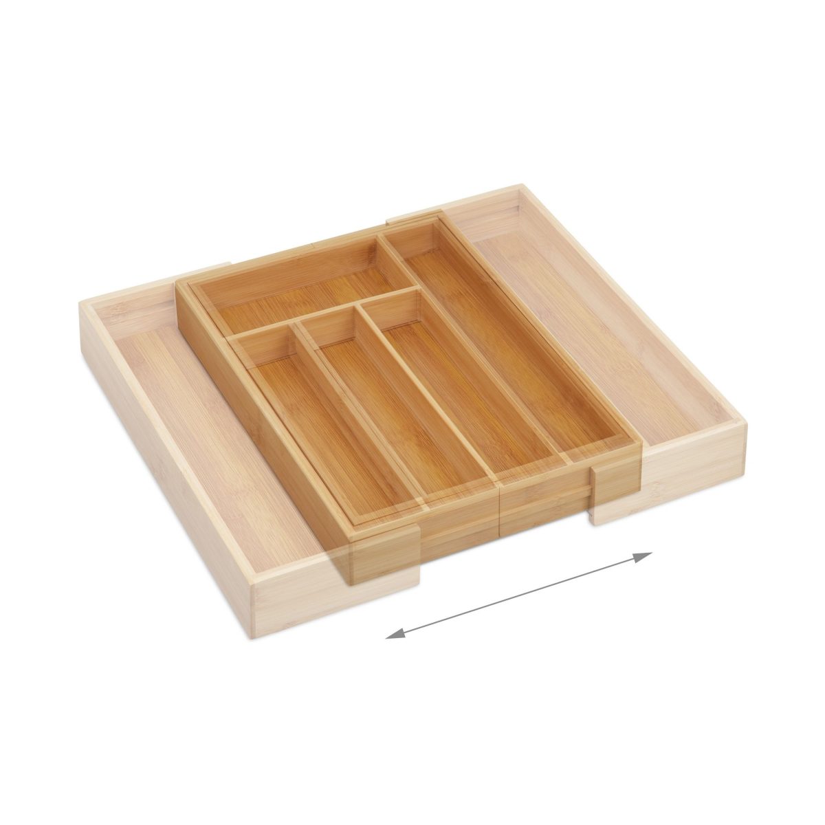 Suport pentru tacamuri, RelaxDays, din bambus, extensibil, natur, 5.5 x 25.5 - 39 x 35.5 cm - imagine 6
