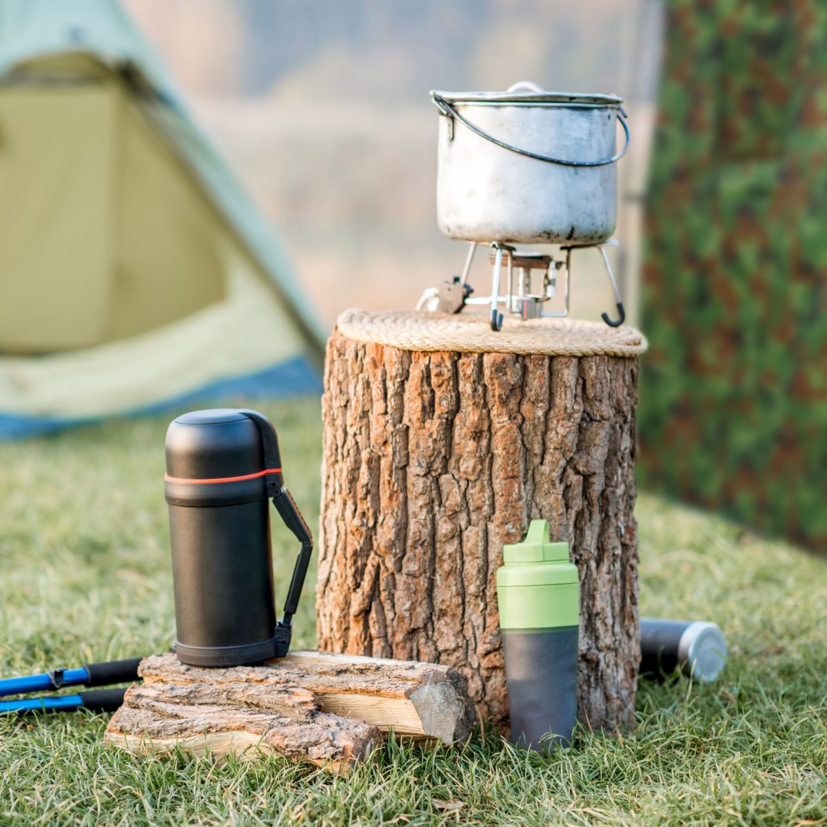 Cort portabil pentru dus sau toaleta XXL, poliester, 240 x 160 x 154 cm, camuflaj, pentru camping, drumetii si excursii - imagine 5