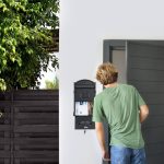Cutie postala cu aspect vintage, pentru exterior,cu stema si decoratiuni antice, negru, 41 x 25,5 x 9 cm - imagine 3