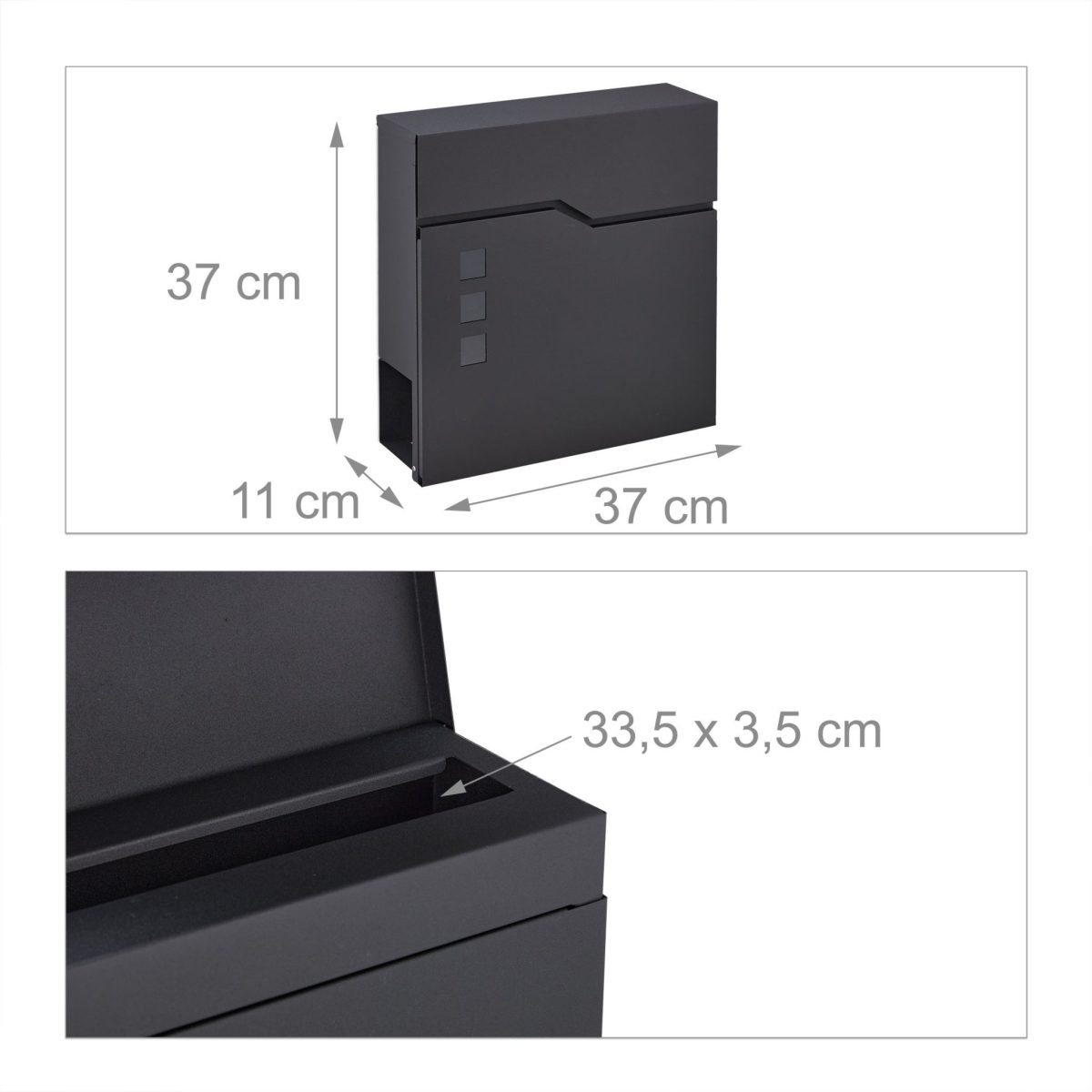 Cutie postala, spatiu ziare, buzunar pentru materiale publicitare, 2 chei, fereastra vizualizare, 37 x 37 x 11 cm - imagine 4