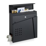 Cutie postala exterior, buzunar pentru materiale publicitare, 2 chei, 37 x 37 x 11 cm, negru