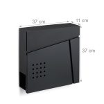 Cutie postala exterior, buzunar pentru materiale publicitare, 2 chei, 37 x 37 x 11 cm, negru - imagine 4