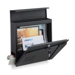 Cutie postala exterior, buzunar pentru materiale publicitare, 2 chei, 37 x 37 x 11 cm, negru - imagine 6