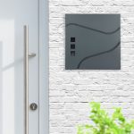 Cutie postala, desing modern, din otel galvanizat, negru, suport ziar/reviste, 37 x 37 x 11 cm - imagine 2