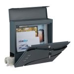 Cutie postala, desing modern, din otel galvanizat, negru, suport ziar/reviste, 37 x 37 x 11 cm - imagine 6