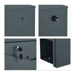 Cutie postala, desing modern, din otel galvanizat, negru, suport ziar/reviste, 37 x 37 x 11 cm - imagine 7