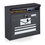 Cutie postala, design modern, negru, 31 x 36 x 11 cm