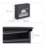Cutie postala, design modern, negru, 31 x 36 x 11 cm - imagine 5