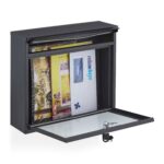 Cutie postala, design modern, negru, 31 x 36 x 11 cm - imagine 7