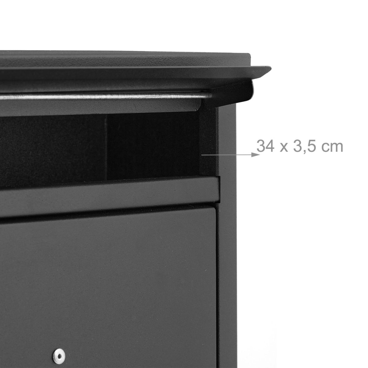 Cutie postala moderna, design soare, 2 chei, negru, 31 x 36 x 11 cm - imagine 5
