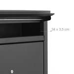 Cutie postala moderna, design soare, 2 chei, negru, 31 x 36 x 11 cm - imagine 5