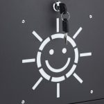 Cutie postala moderna, design soare, 2 chei, negru, 31 x 36 x 11 cm - imagine 8