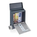 Cutie postala exterior, otel, spatiu ziare, argintiu/antracit, 38,5 x 31 x 12 cm - imagine 6