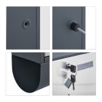Cutie postala exterior, otel, spatiu ziare, argintiu/antracit, 38,5 x 31 x 12 cm - imagine 7
