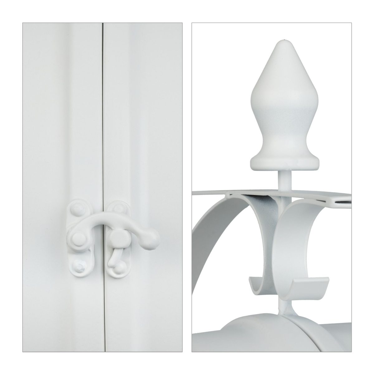 Ceas de perete, design vintage, 2 fete, 34 x 35 x 10 cm, alb - imagine 6