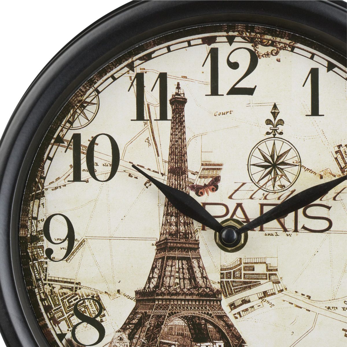 Ceas de perete, design Paris, 2 fete, 34 x 35 x 10 cm, negru - imagine 7