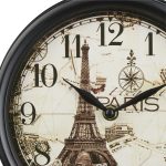 Ceas de perete, design Paris, 2 fete, 34 x 35 x 10 cm, negru - imagine 7