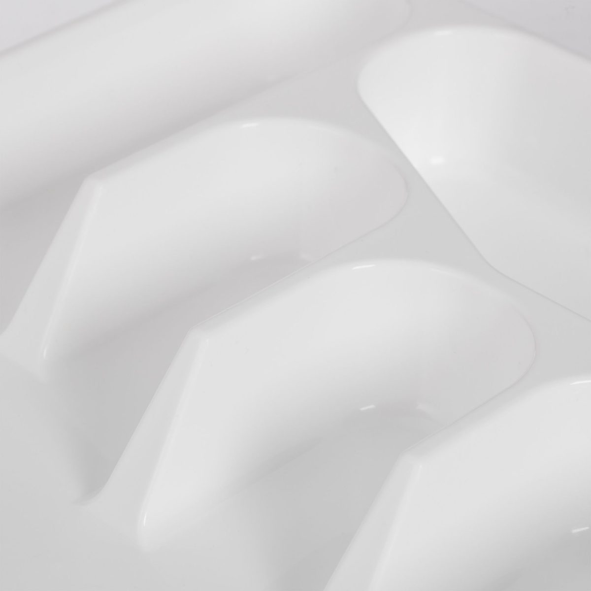 Set 2 organizatoare tacamuri, 5 compartimente, din plastic, design alb - imagine 7