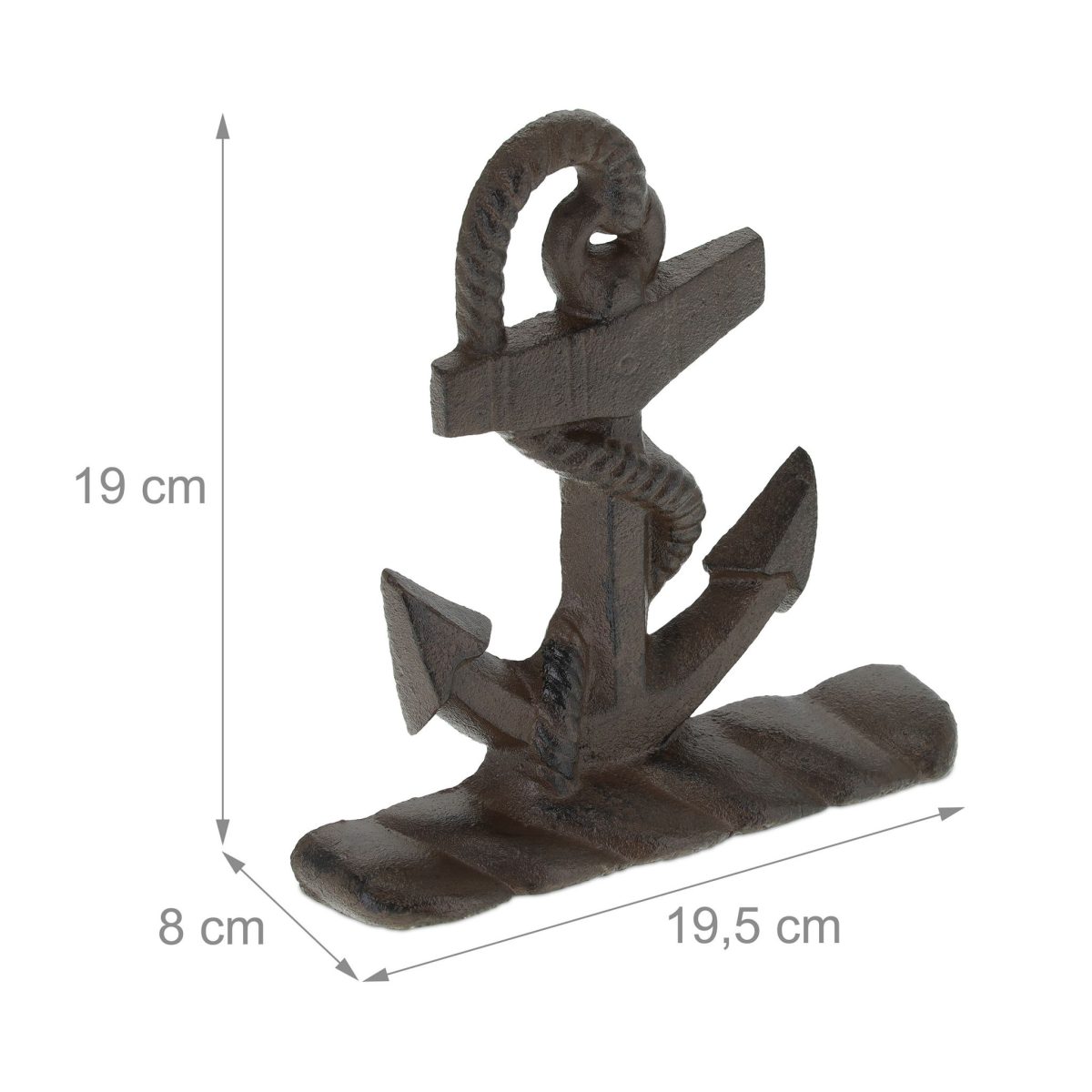 Suport carti/opritor, din fonta, set de 2 bucati, 19 x 19,5 x 8 cm, maro - imagine 4