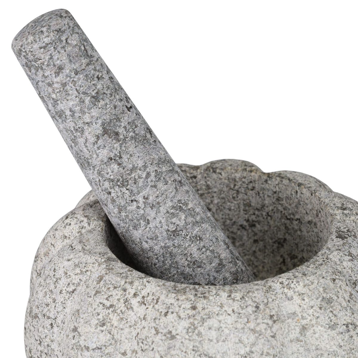 Mojar cu pistil, granit, gri, 10 x 15,5 - imagine 6