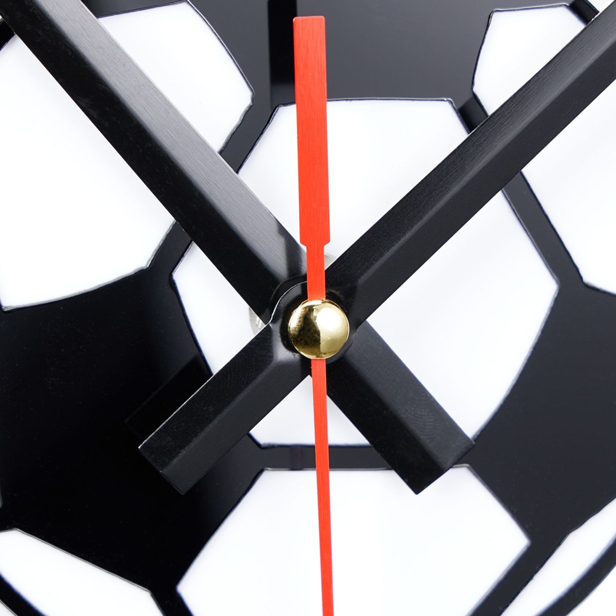 Ceas decorativ de perete, DIY,, Fotbal”, 50 - 100 cm, Efect 3D, alb/negru - imagine 7