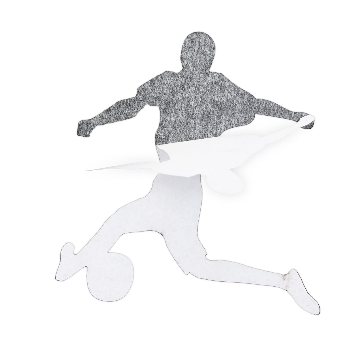 Ceas decorativ de perete, DIY,, Fotbal”, 50 - 100 cm, Efect 3D, alb/negru - imagine 2
