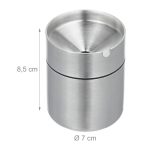 Scrumiera din otel inoxidabil cu capac, rezistenta la vant, pentru interior/exterior, gri, 8,5 x 7 cm - imagine 4
