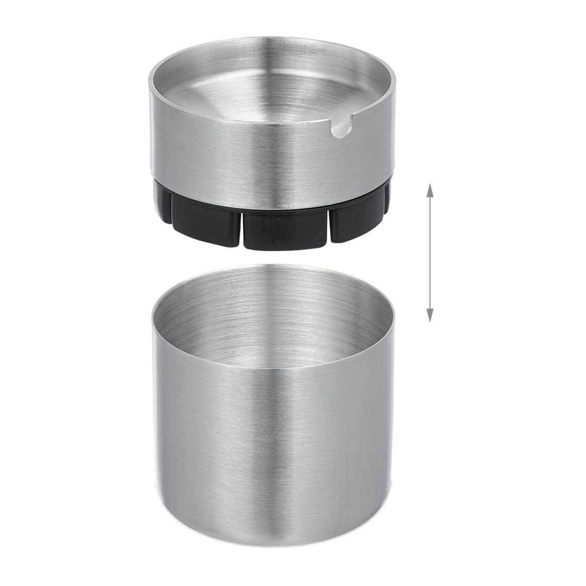 Scrumiera din otel inoxidabil cu capac, rezistenta la vant, pentru interior/exterior, gri, 8,5 x 7 cm - imagine 8