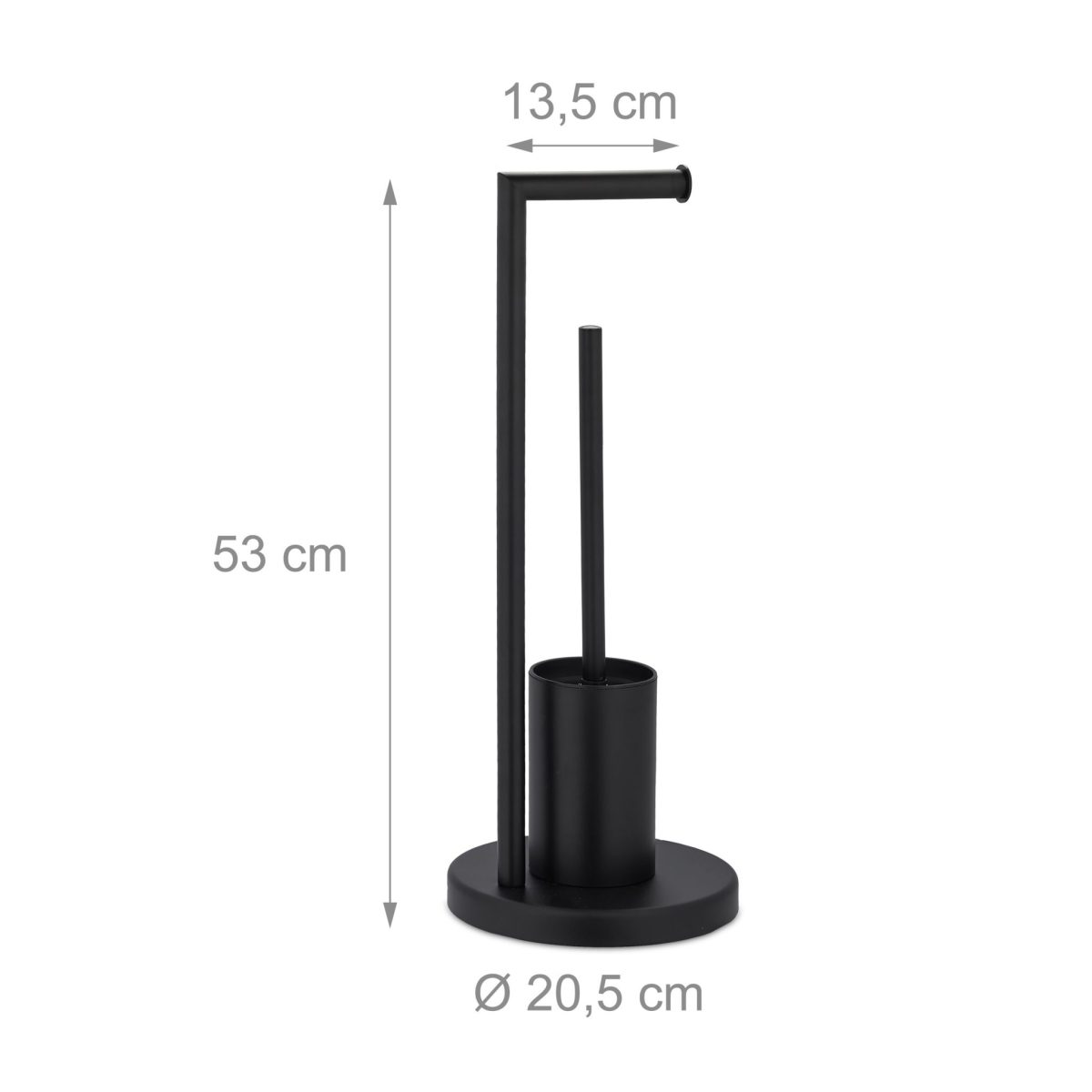 Set suport hartie igienica si perie toaleta, otel, design modern, 53 x 20,5 cm, negru - imagine 4