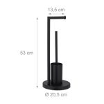 Set suport hartie igienica si perie toaleta, otel, design modern, 53 x 20,5 cm, negru - imagine 4