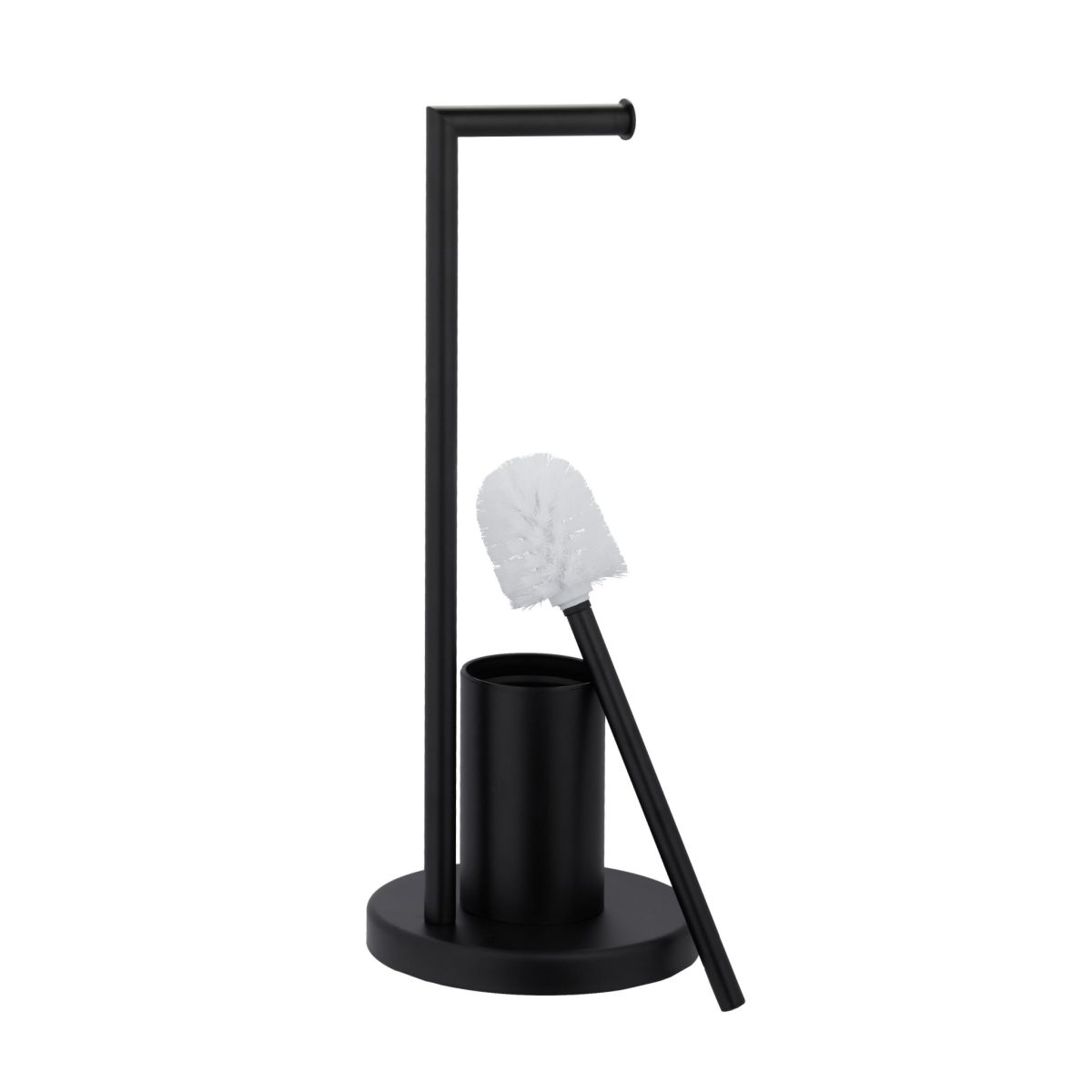Set suport hartie igienica si perie toaleta, otel, design modern, 53 x 20,5 cm, negru - imagine 6