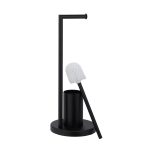 Set suport hartie igienica si perie toaleta, otel, design modern, 53 x 20,5 cm, negru - imagine 6