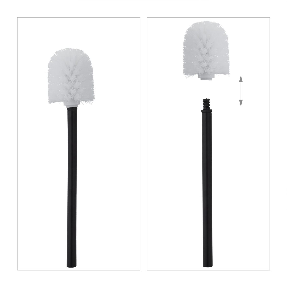 Set suport hartie igienica si perie toaleta, otel, design modern, 53 x 20,5 cm, negru - imagine 7