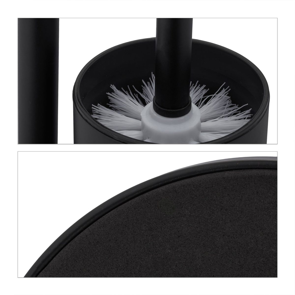 Set suport hartie igienica si perie toaleta, otel, design modern, 53 x 20,5 cm, negru - imagine 8