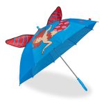 Umbrelă pentru copii, model sirena, 69 x 78 cm, albastru/rosu