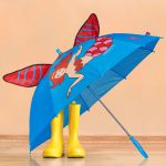 Umbrelă pentru copii, model sirena, 69 x 78 cm, albastru/rosu - imagine 3