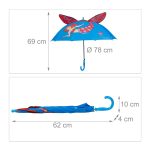 Umbrelă pentru copii, model sirena, 69 x 78 cm, albastru/rosu - imagine 5